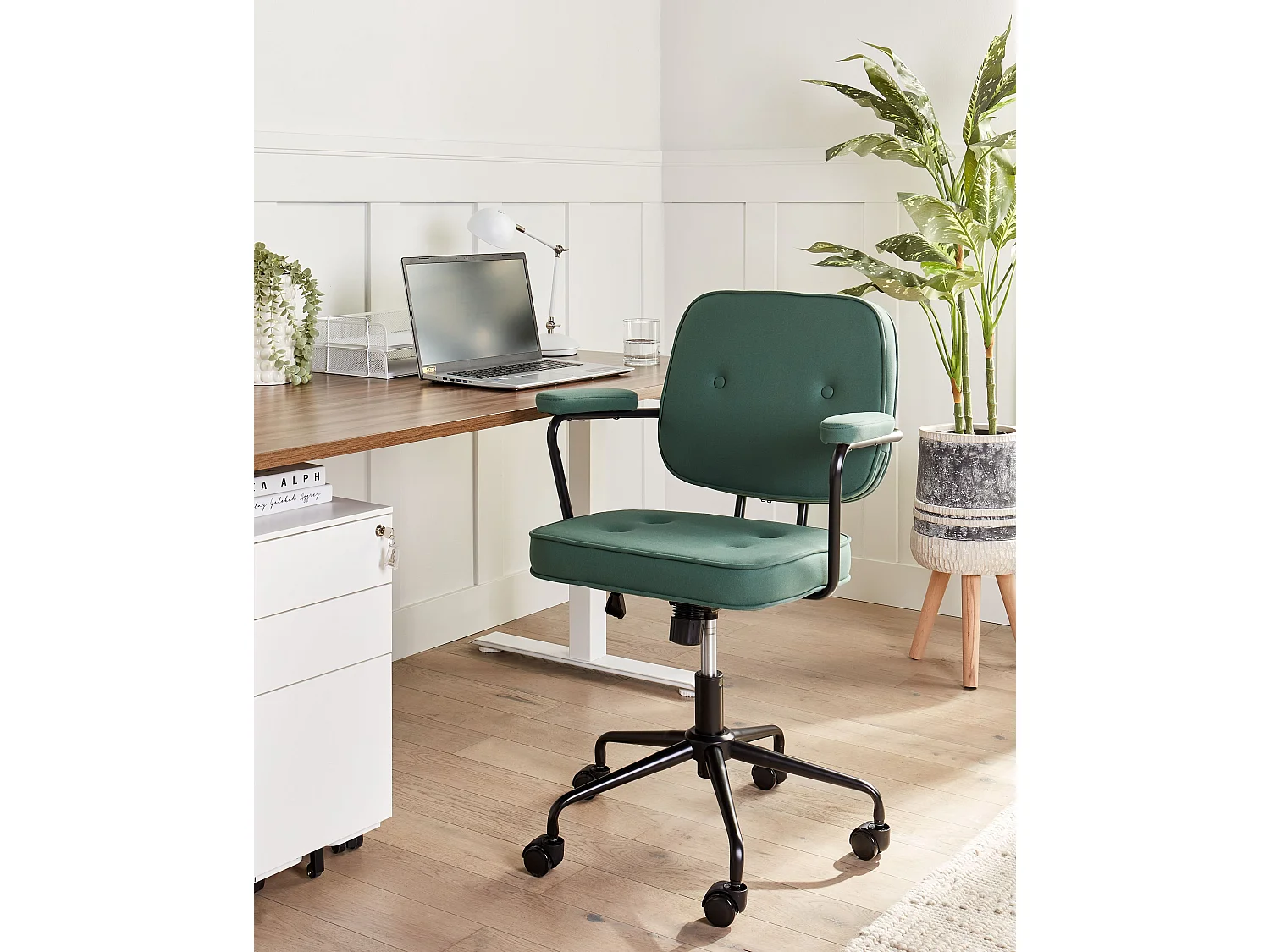 Chaise de bureau PAWNEE Cuir PU Vert foncé