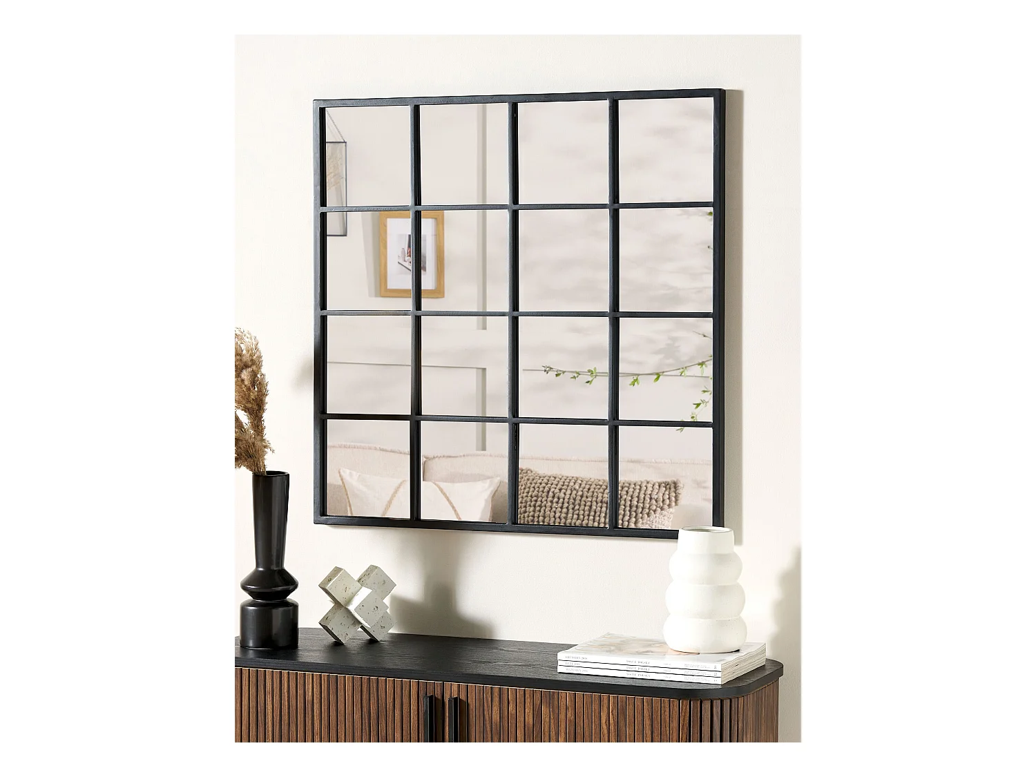 Miroir BLESLE 78 cm 78 cm Métal Noir