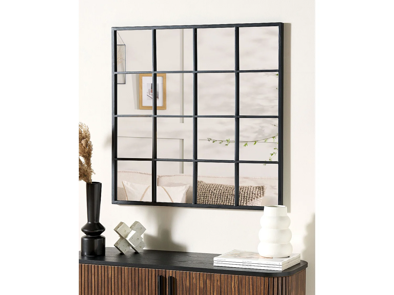 Wandspiegel BLESLE 78 cm 78 cm Metaal Zwart