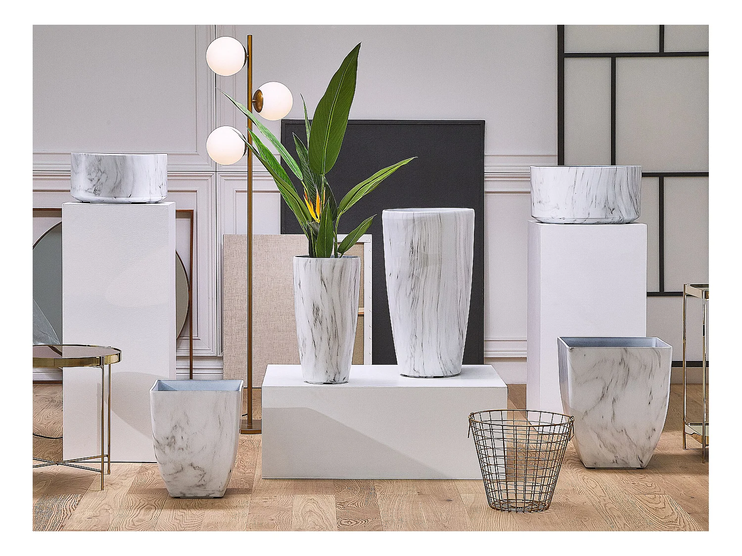 Vaso MIRO Pedra 28 cm Branco