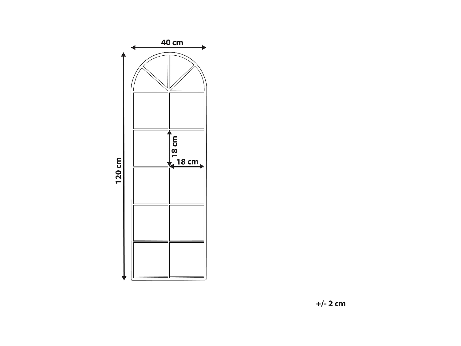 Miroir BROUAGE 40 cm 120 cm Métal Noir