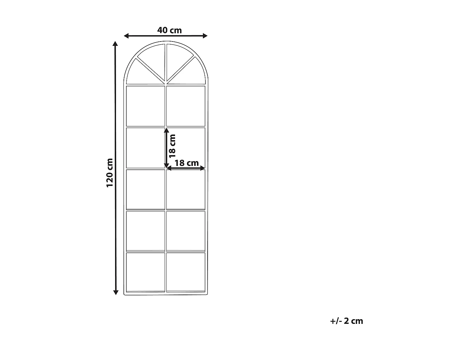Miroir BROUAGE 40 cm 120 cm Métal Noir