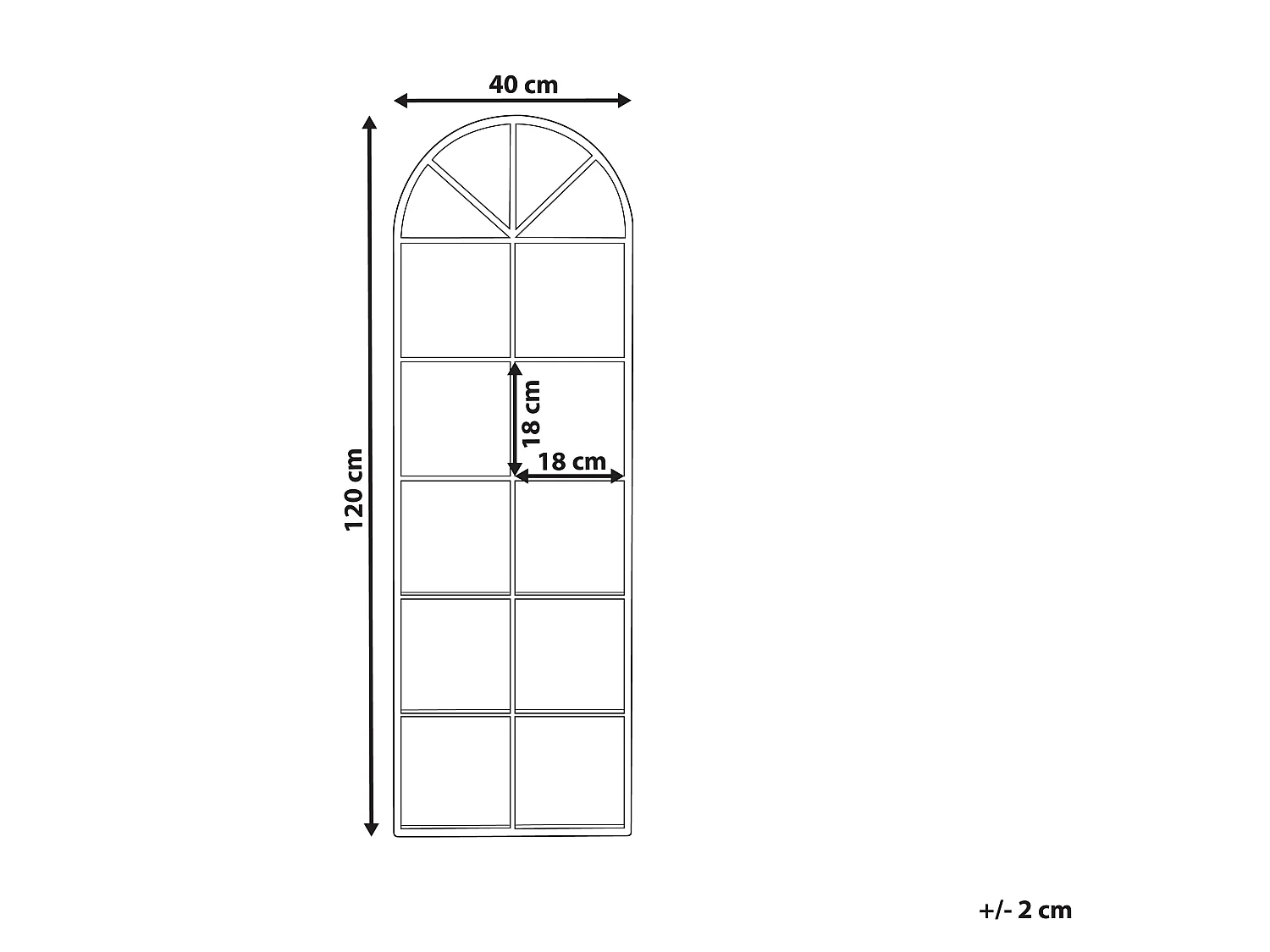 Miroir BROUAGE 40 cm 120 cm Métal Noir
