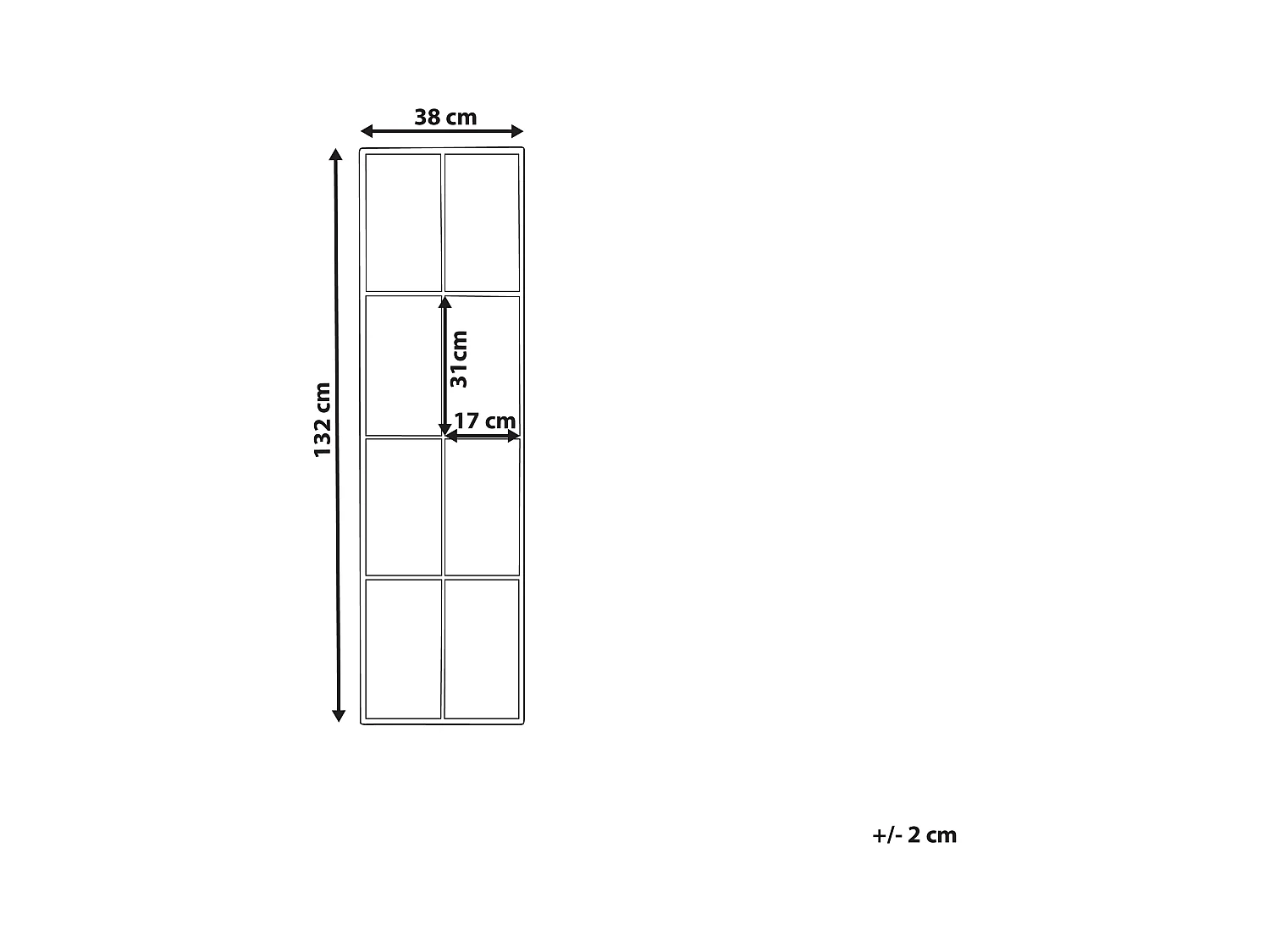 Miroir CAMON 38 cm 132 cm Métal Noir