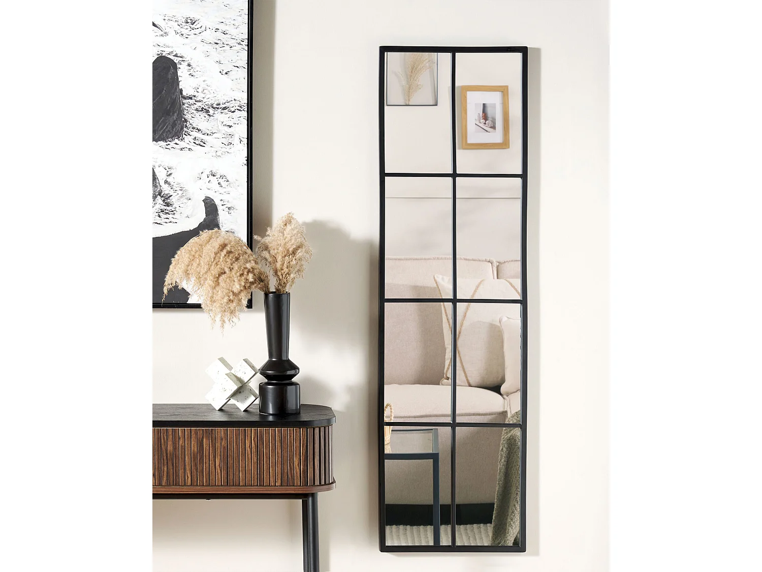 Wall Mirror CAMON 38 cm 132 cm Metal Black