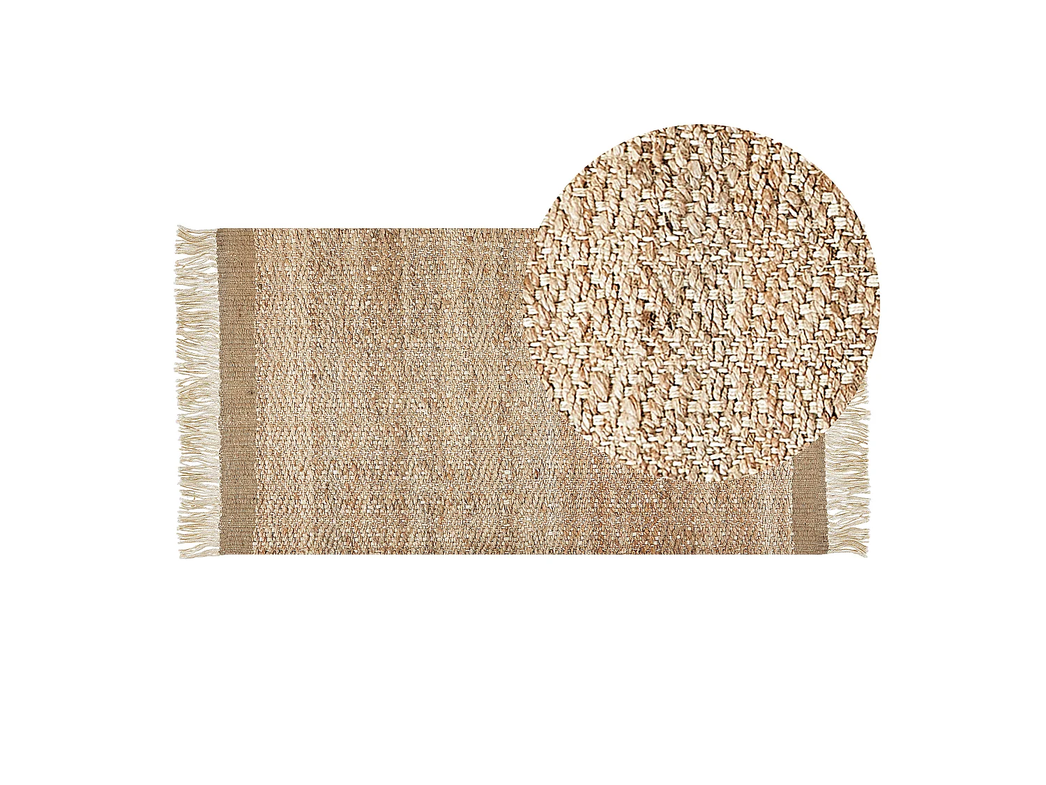 Vloerkleed ABANA 80 x 150 cm Jute Beige