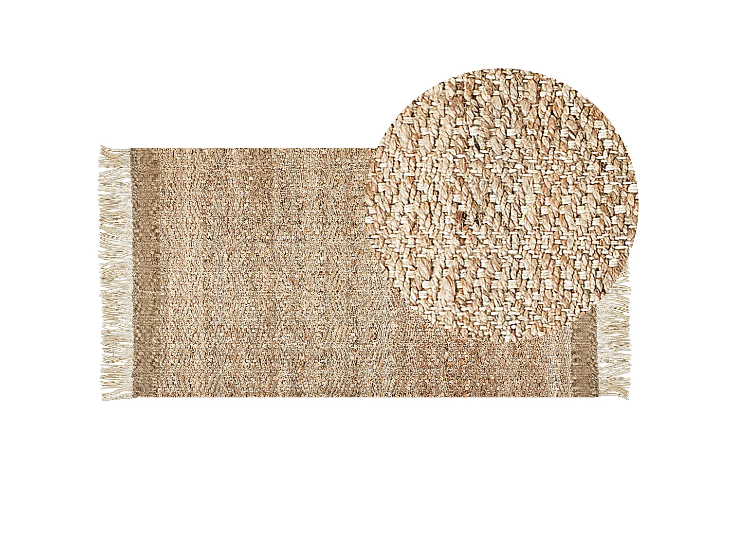 Vloerkleed ABANA 80 x 150 cm Jute Beige