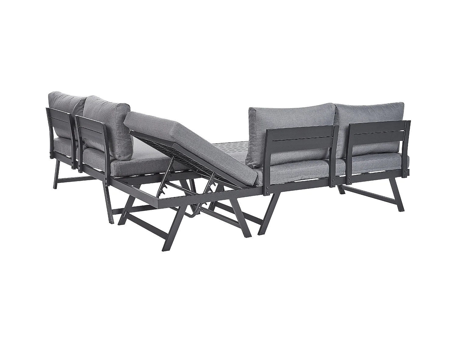 Conjunto esquinero de jardín 5 plazas COCCORINO Metal Gris