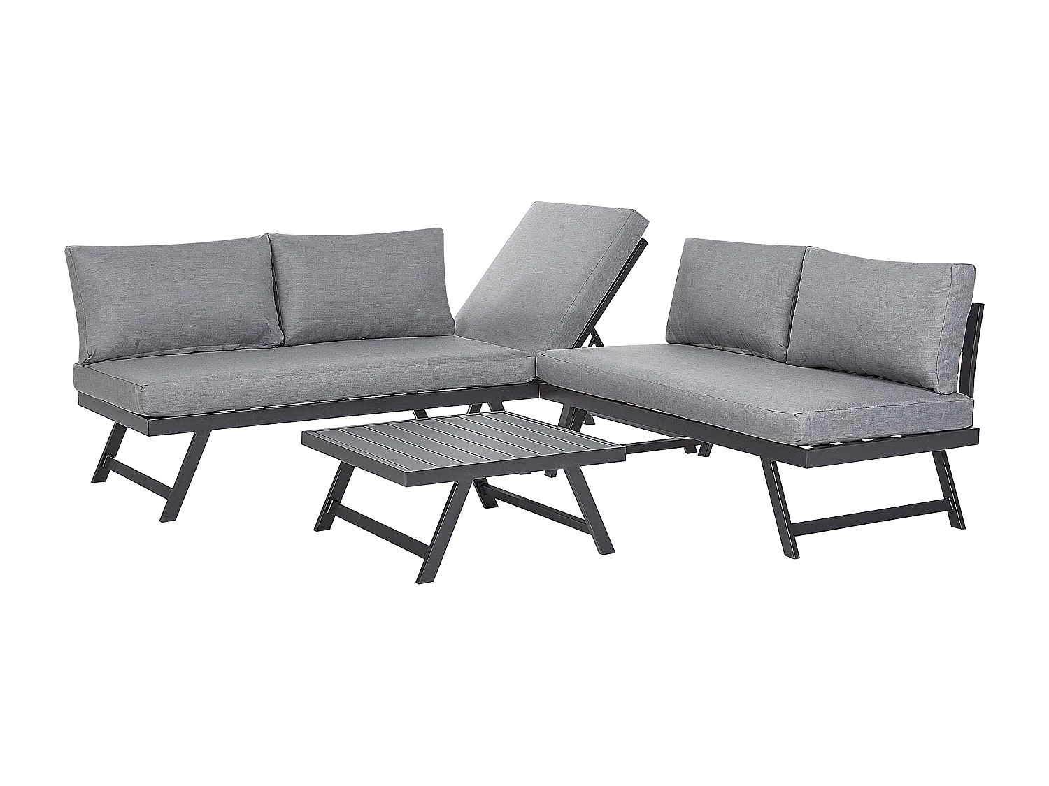 Ensemble de canapés d'angle de jardin 5 places COCCORINO Métal Gris