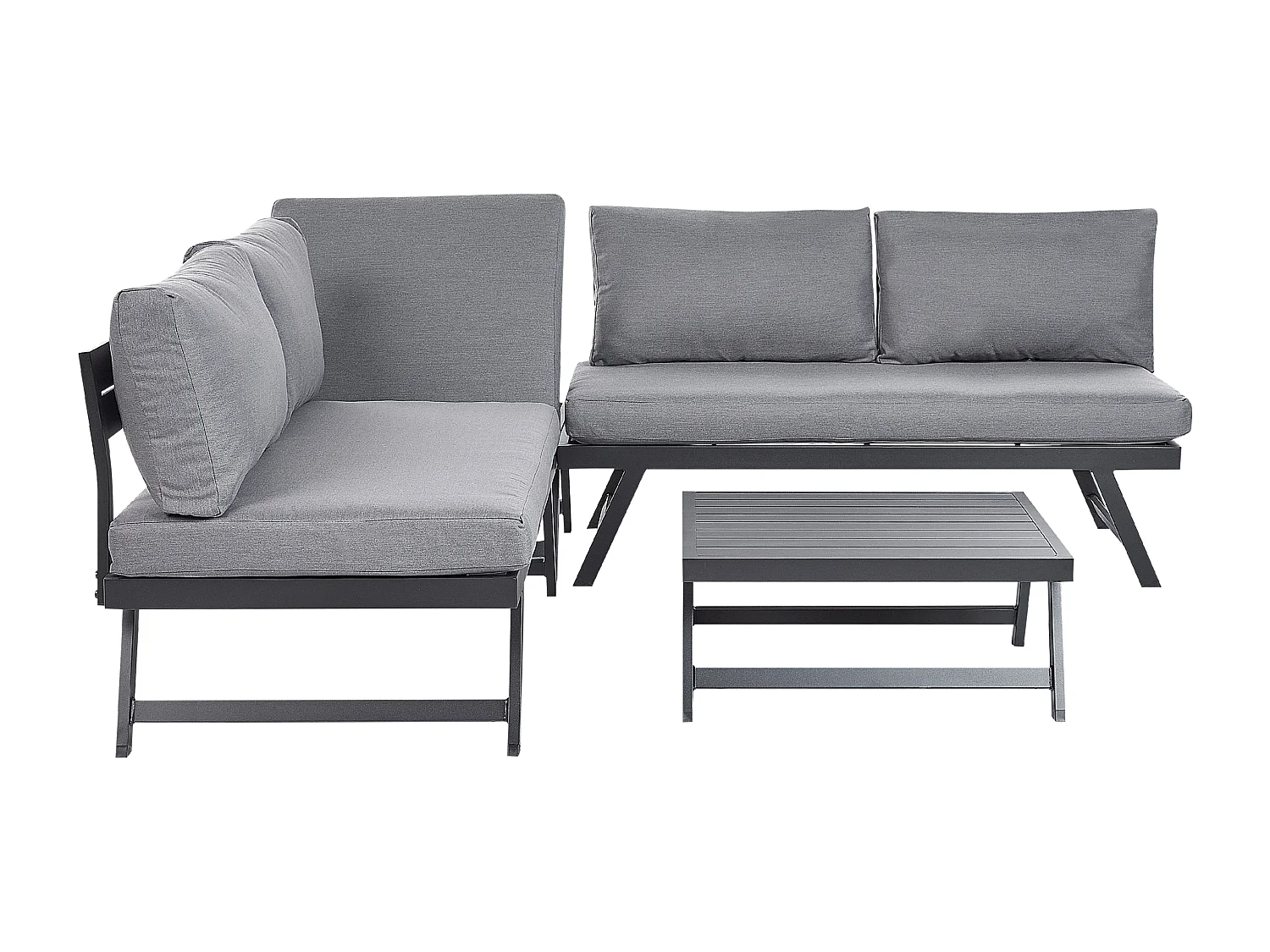 Ensemble de canapés d\'angle de jardin 5 places COCCORINO Métal Gris