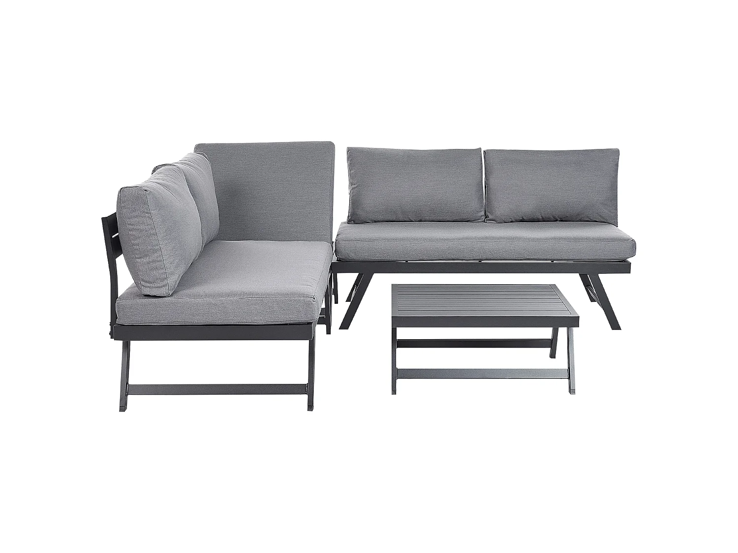 Ensemble de canapés d'angle de jardin 5 places COCCORINO Métal Gris