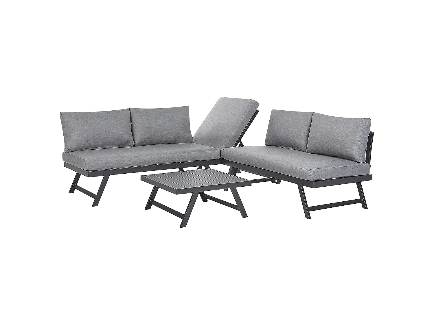 Ensemble de canapés d'angle de jardin 5 places COCCORINO Métal Gris