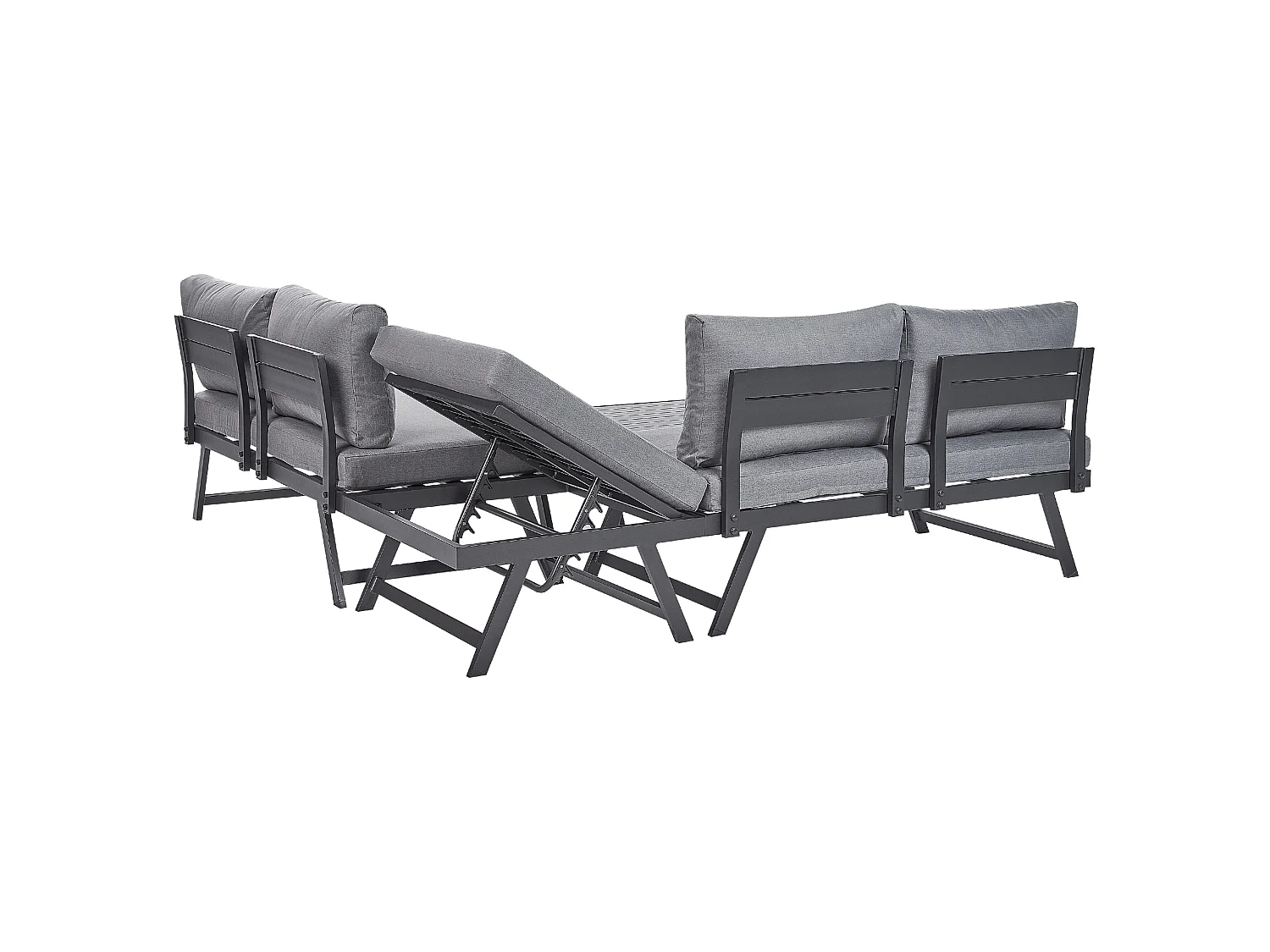 Ensemble de canapés d'angle de jardin 5 places COCCORINO Métal Gris