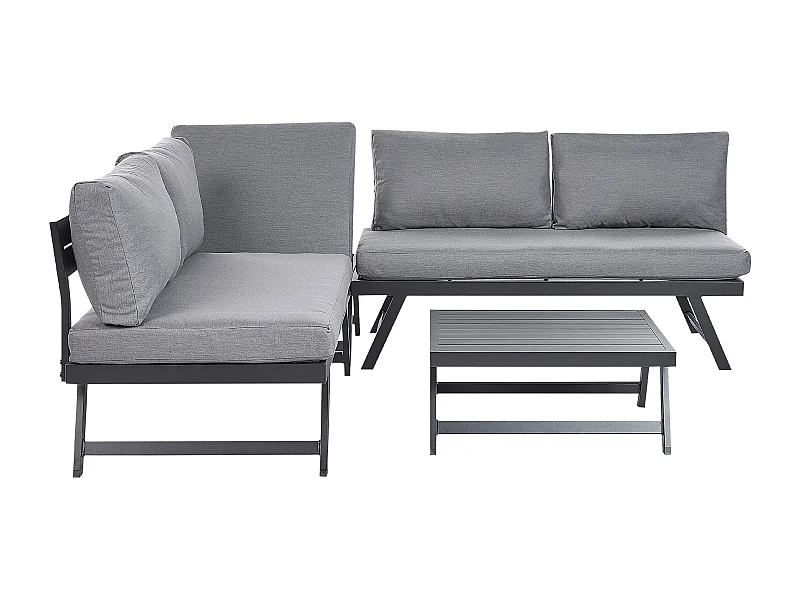 Ensemble de canapés d\'angle de jardin 5 places COCCORINO Métal Gris