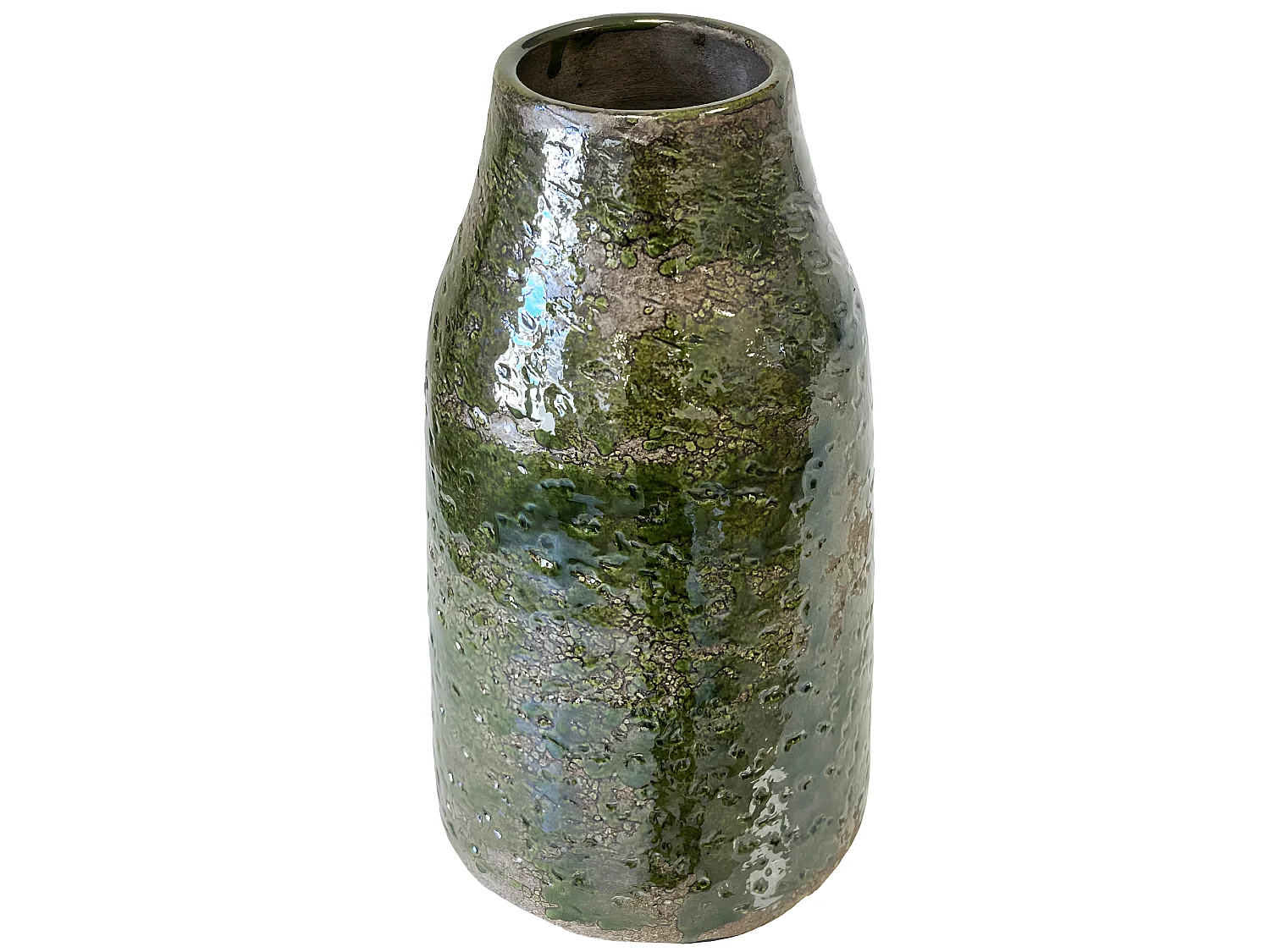 Vase artisanal vert vitrifié 29 cm
