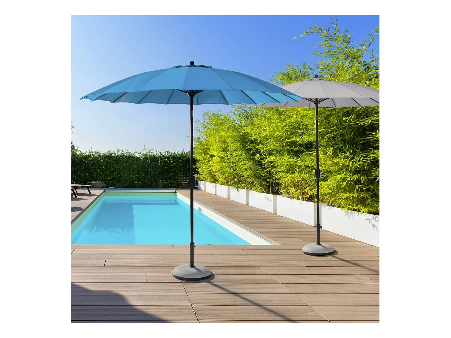 Parasol Bizzotto Atlanta-0795688-B avec pieds, couleur bleue
