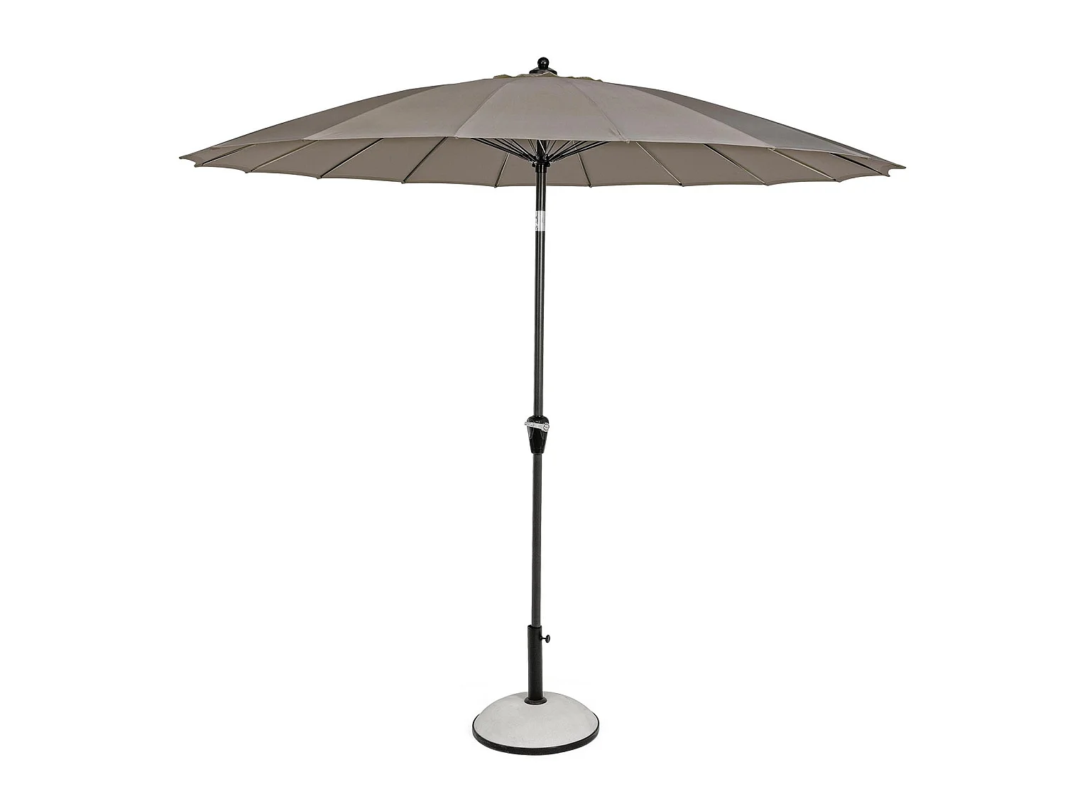 Ombrellone palo centrale "Atlanta" in acciaio verniciato a polvere per giardino e balcone Ø 270 cm / Tortora