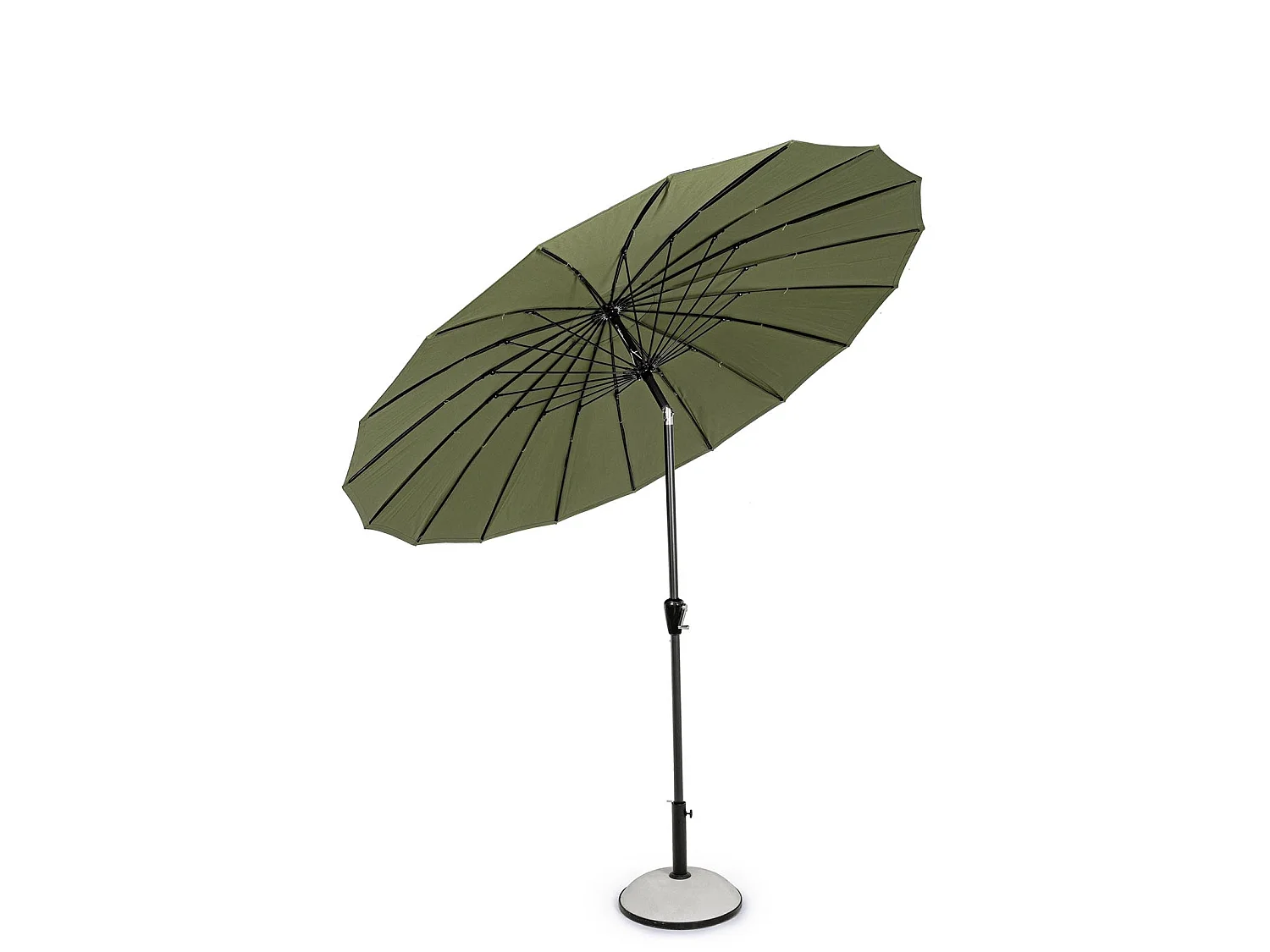 Ombrellone palo centrale "Atlanta" in acciaio verniciato a polvere per giardino e balcone Ø 270 cm / Tortora