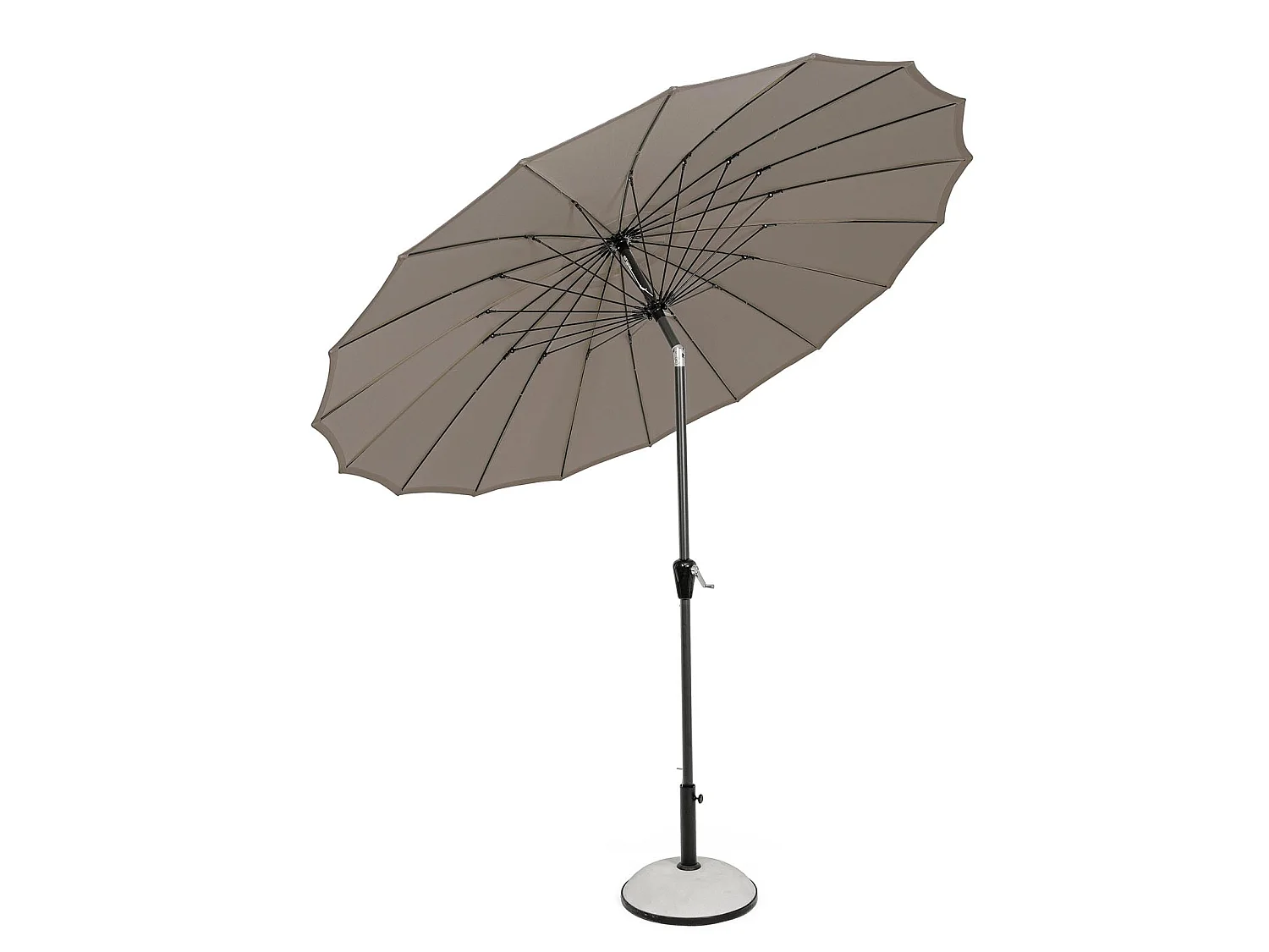 Ombrellone palo centrale "Atlanta" in acciaio verniciato a polvere per giardino e balcone Ø 270 cm / Tortora