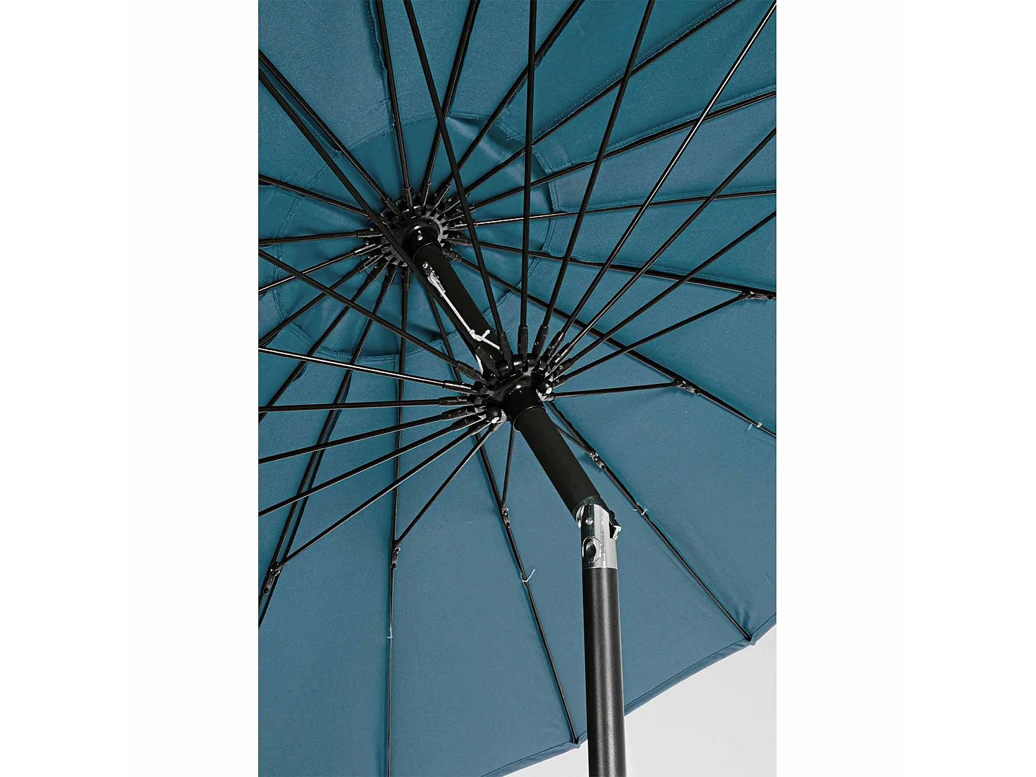 Ombrellone palo centrale "Atlanta" in acciaio verniciato a polvere per giardino e balcone Ø 270 cm / Tortora