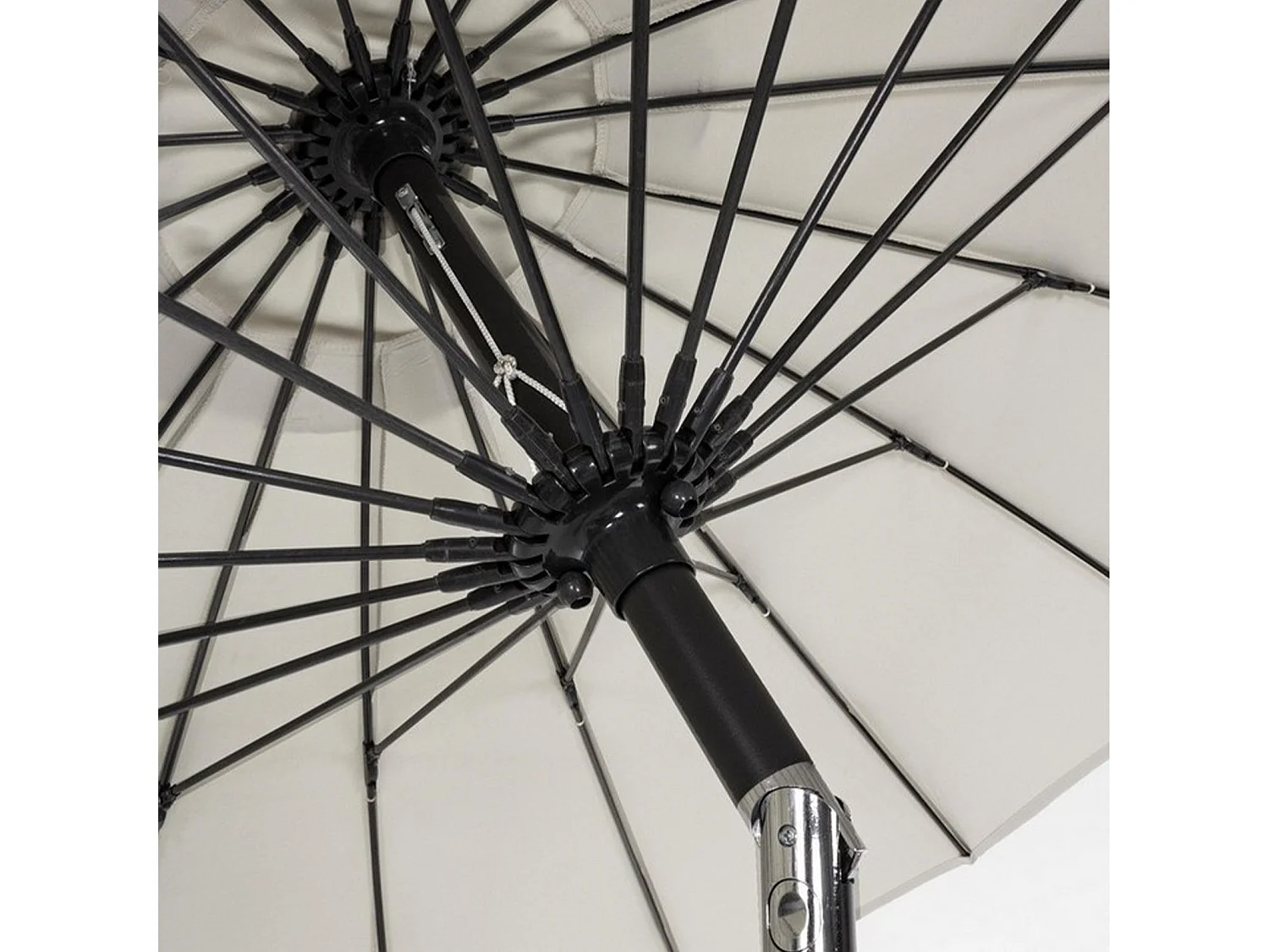 Ombrellone palo centrale "Atlanta" in acciaio verniciato a polvere per giardino e balcone Ø 270 cm / Tortora