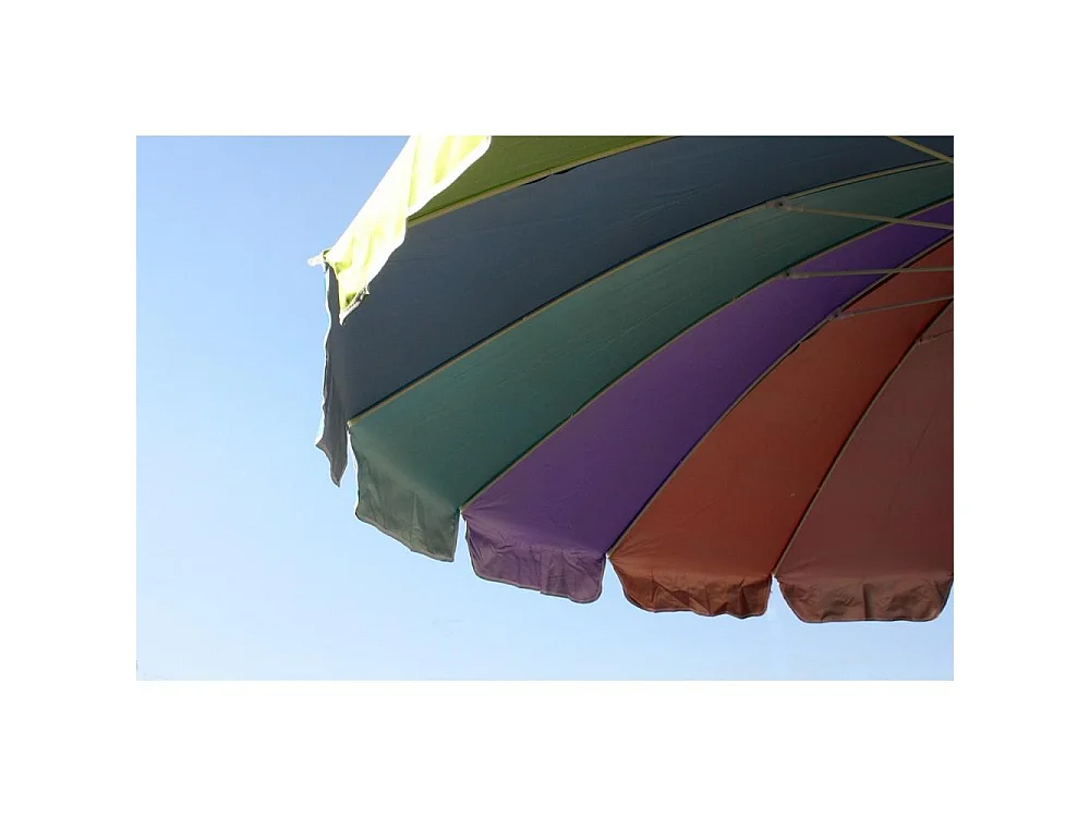 Ombrellone da mare con aste in fibra di vetro ombrello per spiaggia e piscina palo in alluminio orientabile / Ø220 cm / Rosso