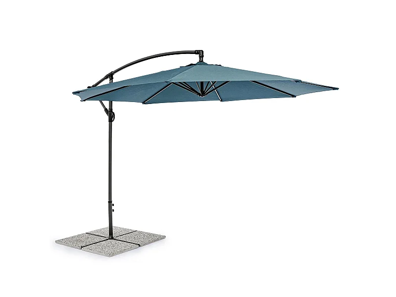 Ombrellone palo laterale "Texas" in acciaio da esterno per giardino e balcone / Pavone / Diam. 3 mt