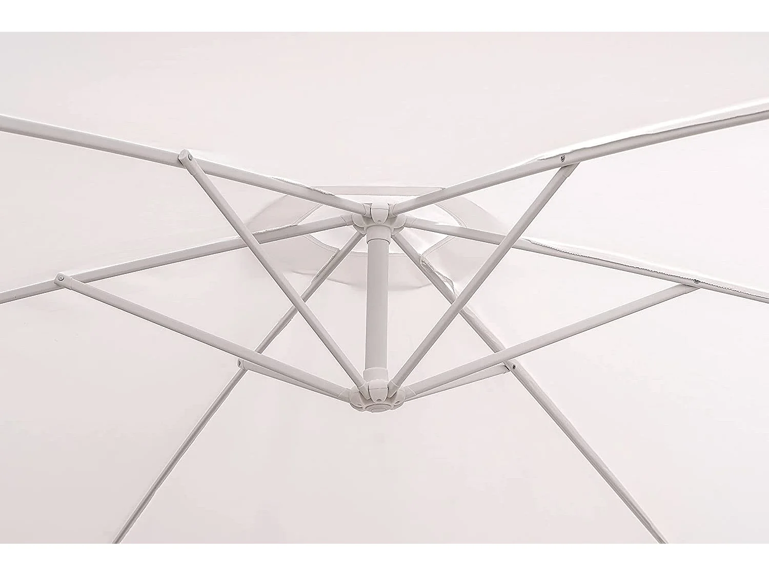 Ombrellone palo laterale "Texas" in acciaio da esterno per giardino e balcone / Tortora / Diam. 3 mt