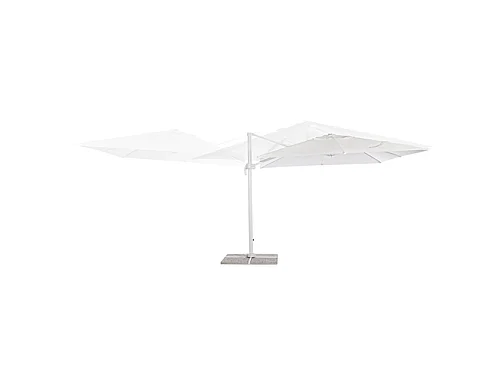 Ombrellone con palo laterale ''Saturno'' in alluminio verniciato a polvere da giardino e balcone / 3 x 4 Mt / Tortora