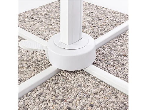 Ombrellone con palo laterale ''Saturno'' in alluminio verniciato a polvere da giardino e balcone / 3 x 4 Mt / Tortora