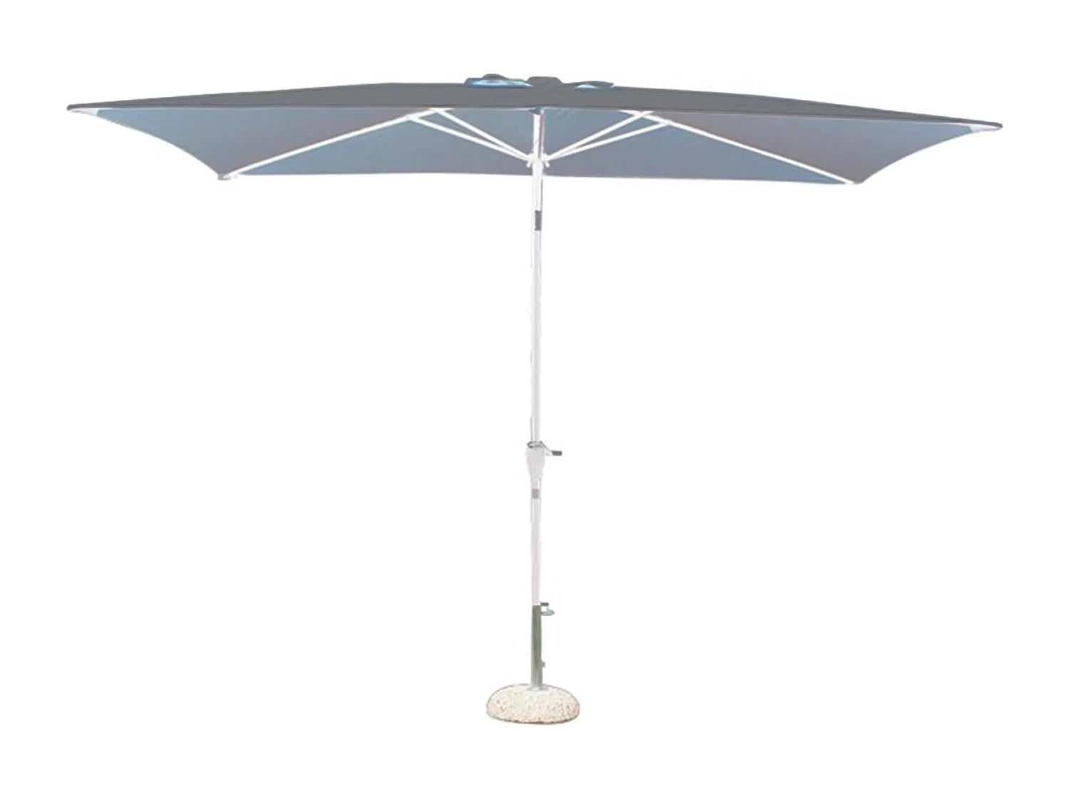 Ombrellone giardino palo centrale alluminio esterno ristorante gelateria poly (rettangolare 2 x 3 mt - grigio) / Default Title