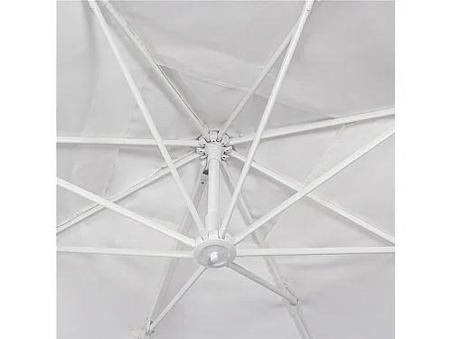 Ombrellone con palo laterale ''Saturno'' in alluminio verniciato a polvere da giardino e balcone / 3 x 4 Mt / Taupè