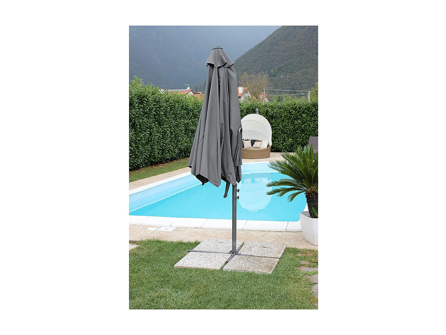 Ombrellone con palo laterale ''Zenith'' 2,5 x 2,5 mt in acciaio verniciato a polvere da giardino e balcone / Default Title