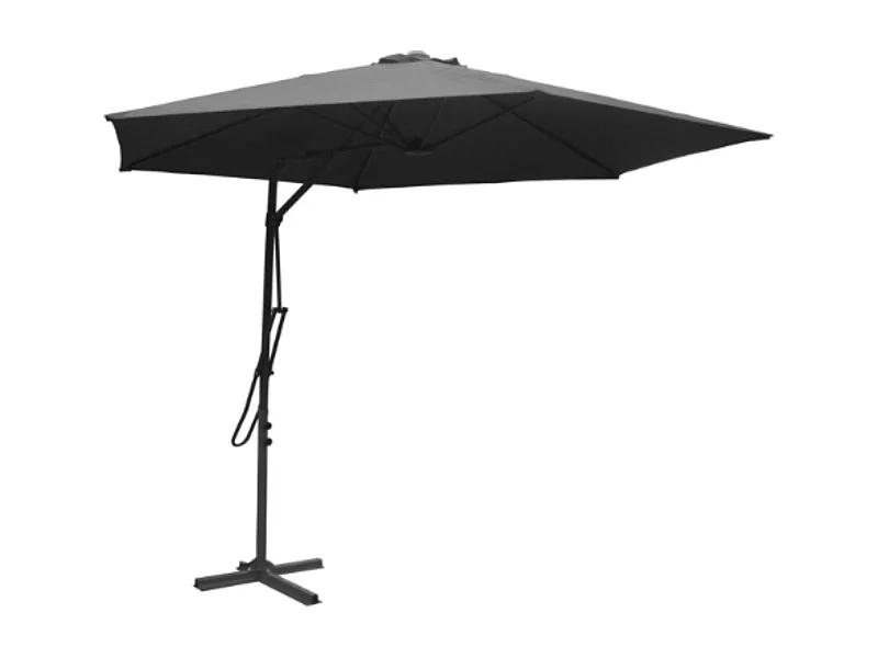 Ombrellone con palo laterale ''Zenith'' 2,5 x 2,5 mt in acciaio verniciato a polvere da giardino e balcone / Default Title