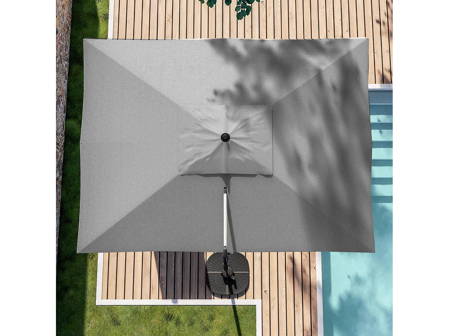 Ombrellone da giardino "Egadi" in alluminio con palo laterale orientabile / 3 x 3 mt