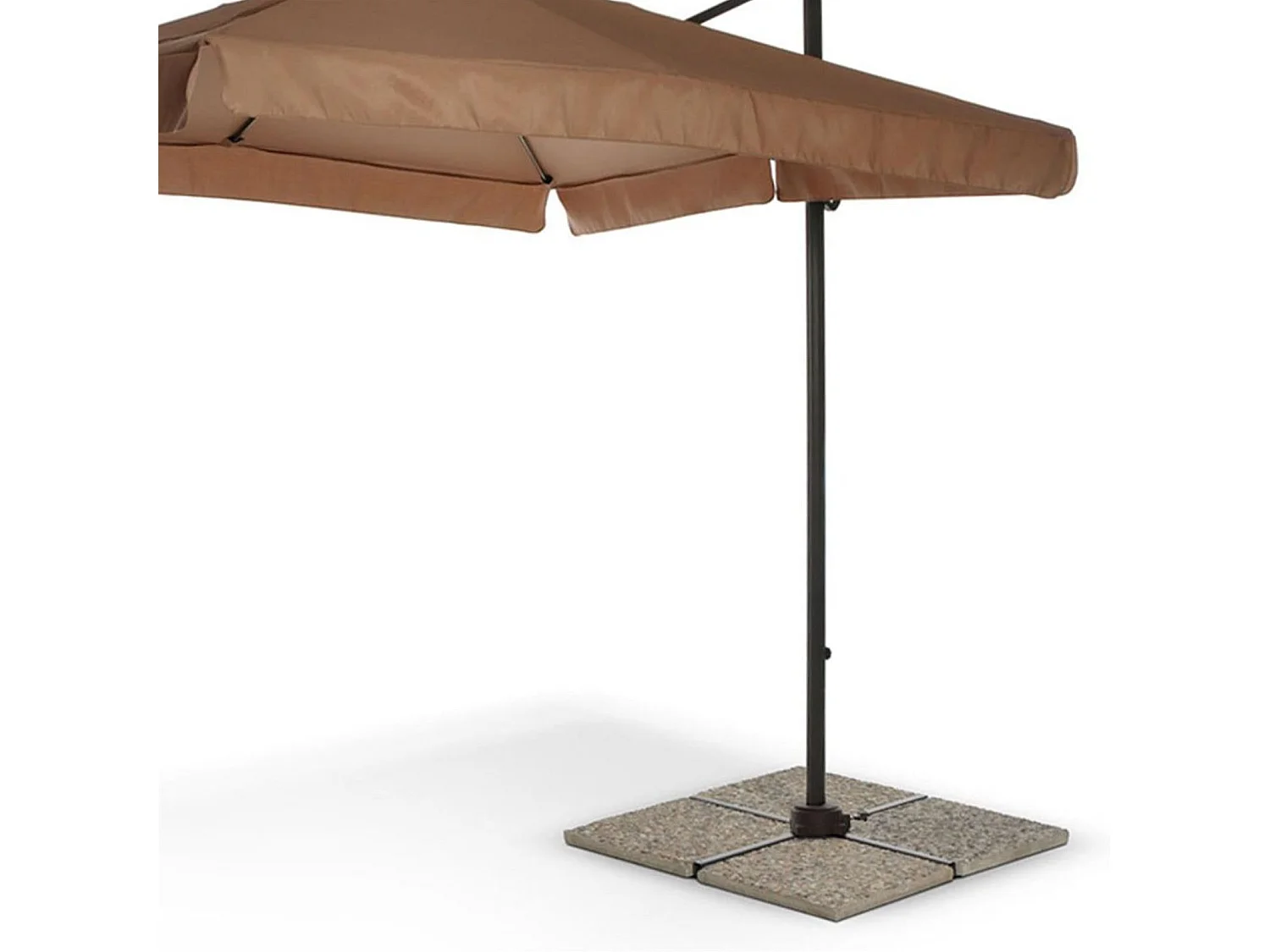 Base in cemento 20 kg per ombrellone da giardino, marmetta quadrata in ghiaia 50 x 50 cm / Confezione da 1 pezzo