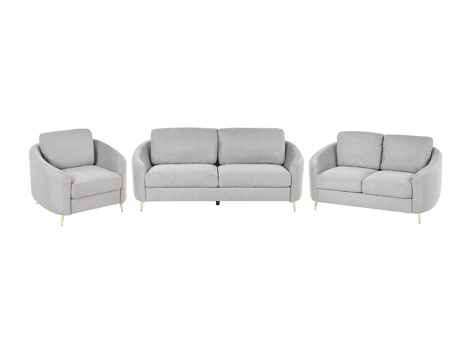 Ensemble de salon TROSA Tissu Gris clair 6 places