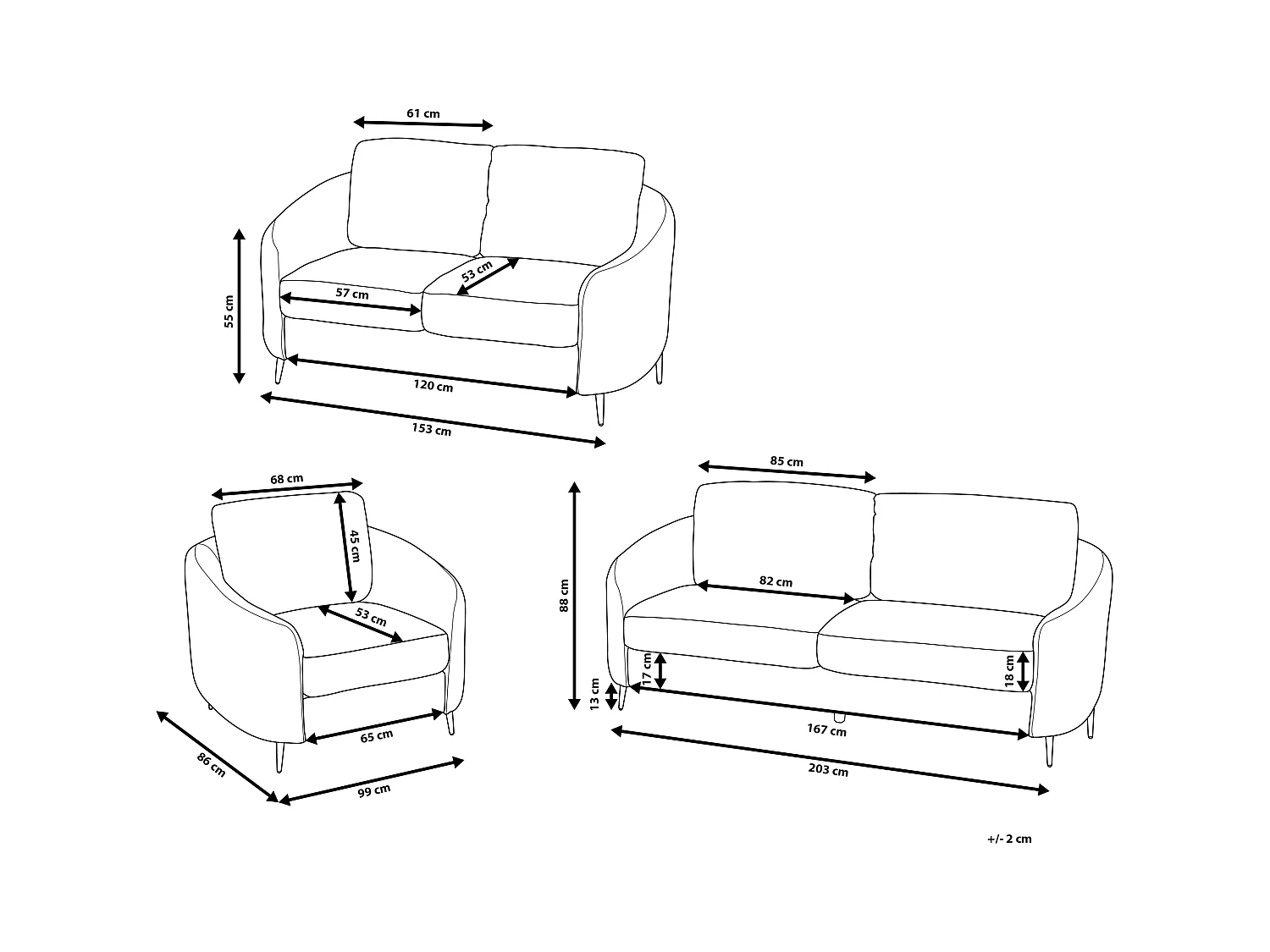 Ensemble de salon en tissu rose TROSA