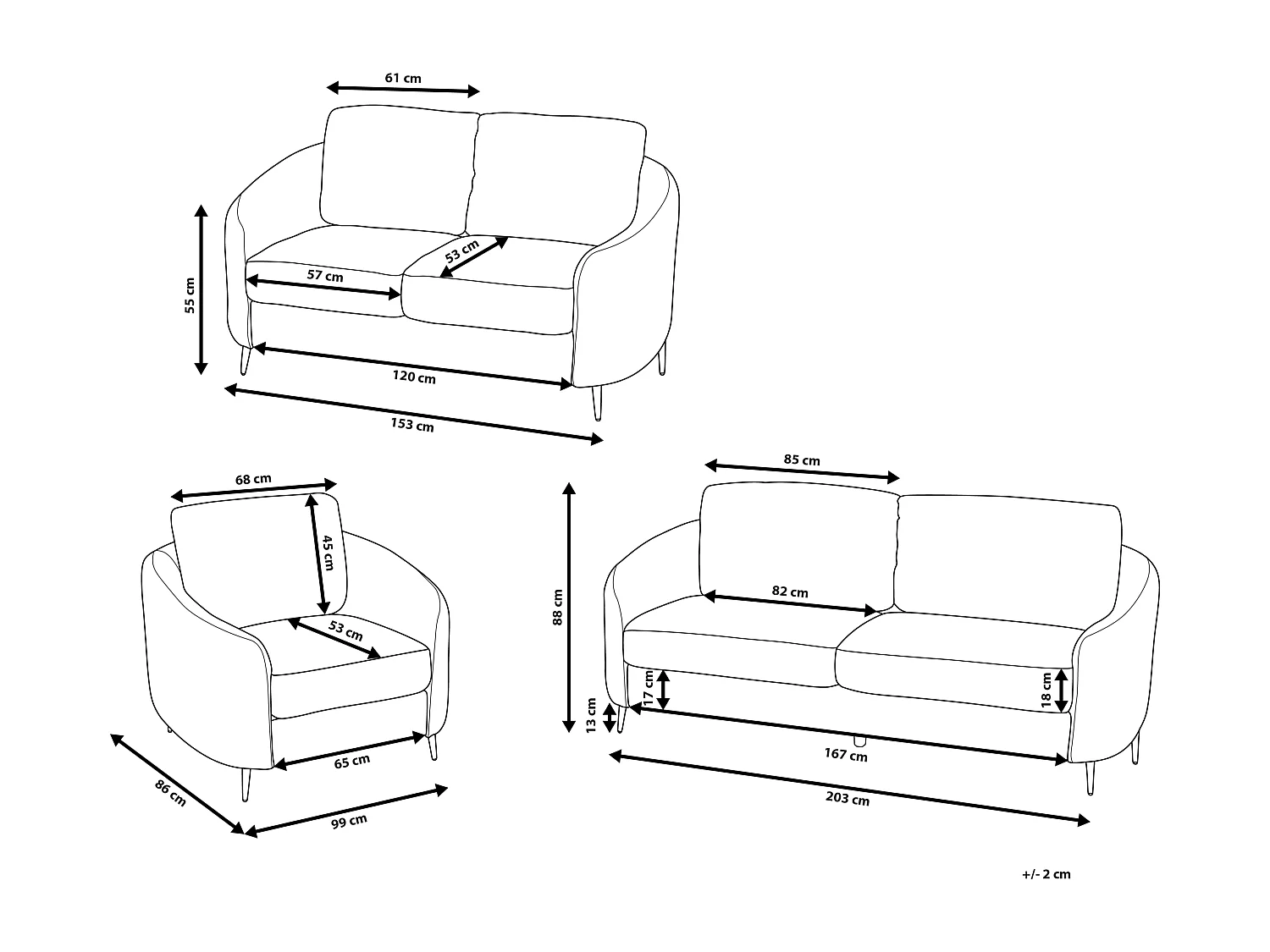 Bankenset stof roze TROSA