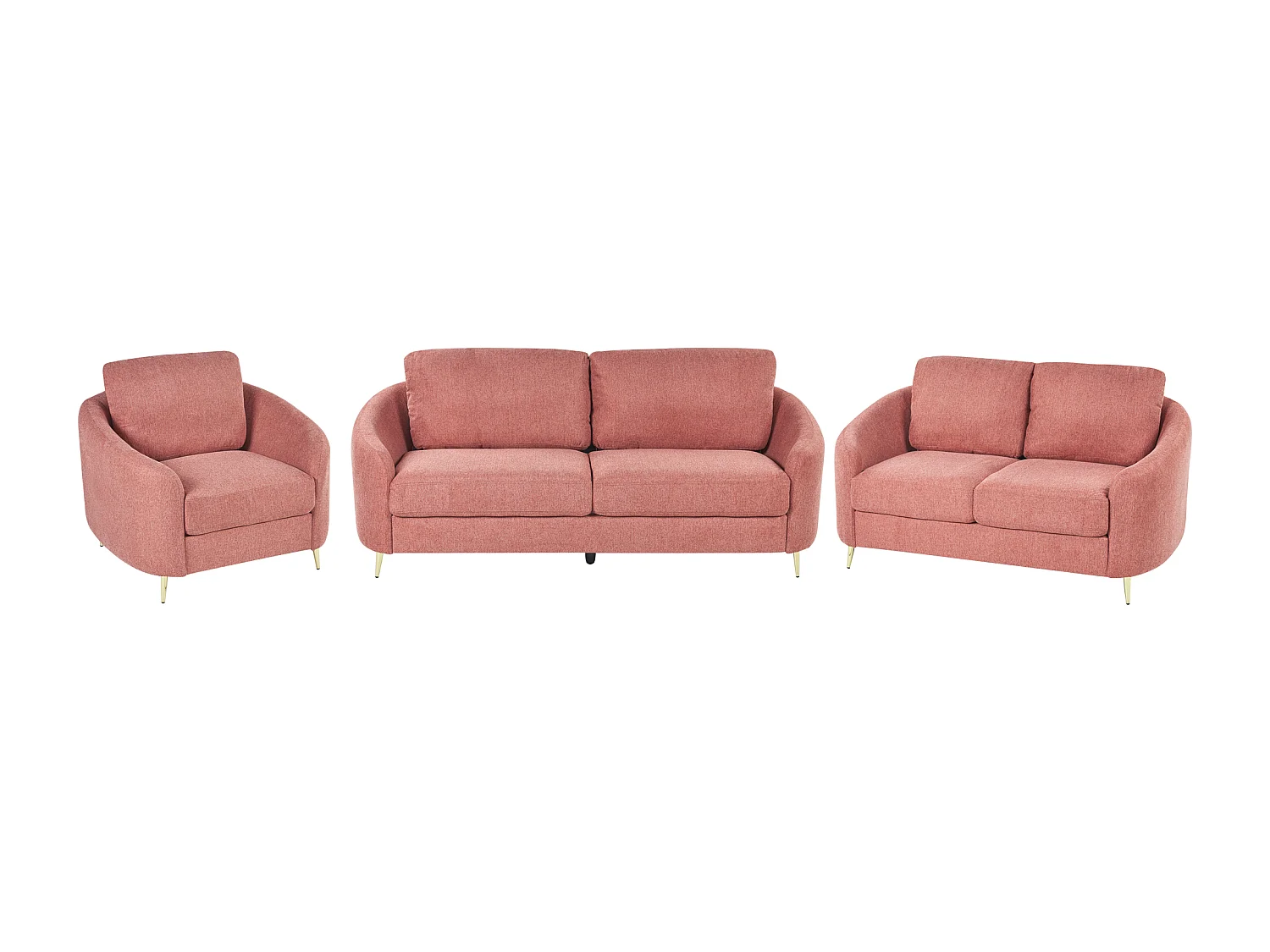 Ensemble de salon en tissu rose TROSA