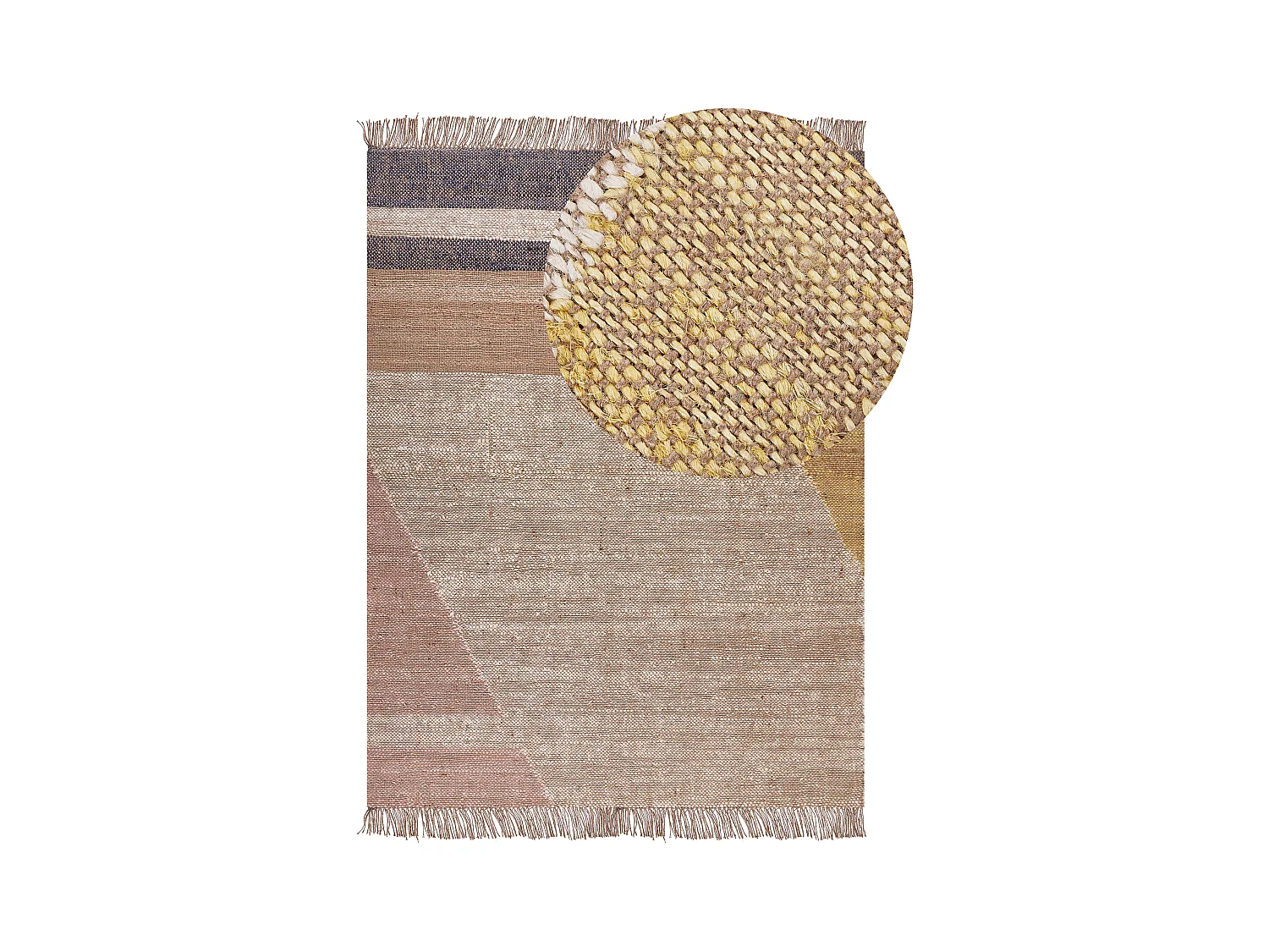 Rustikaler Teppich aus Jute Rechteckig Niedriger Flor 160 x 230 cm Braun Samlar