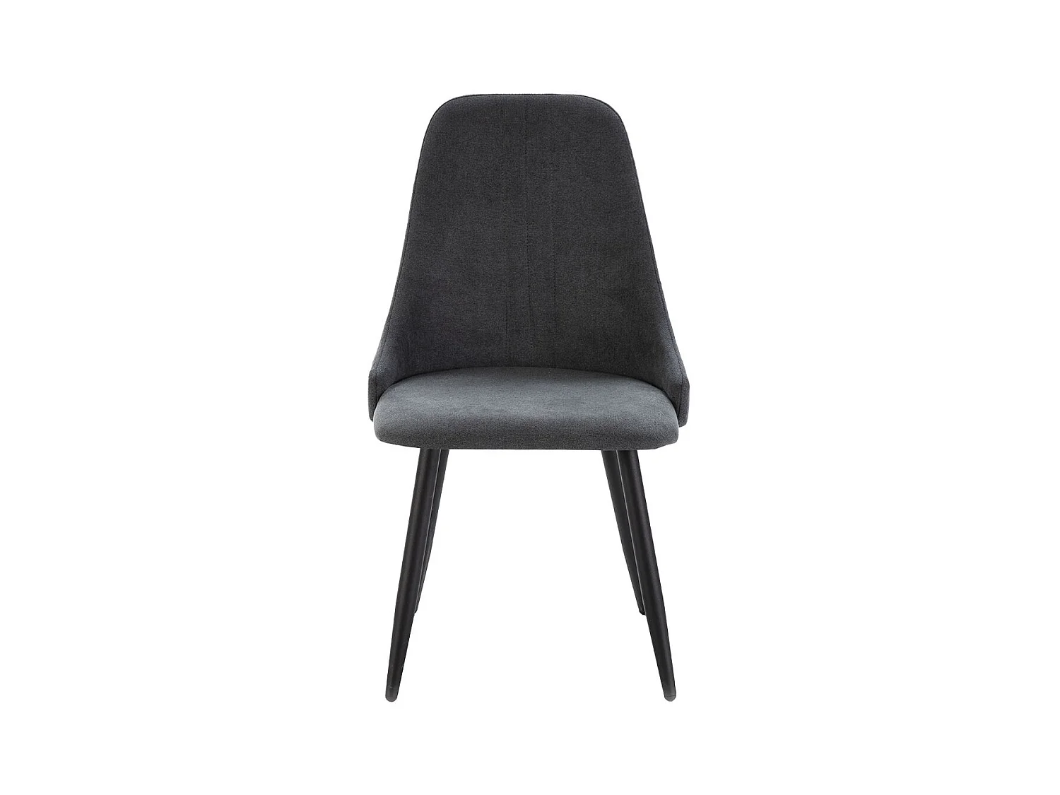 MICAT - Lot de 4 Chaises Tissu Gris Antracite 3 Lignes Surpiquées Pieds Métal Noir