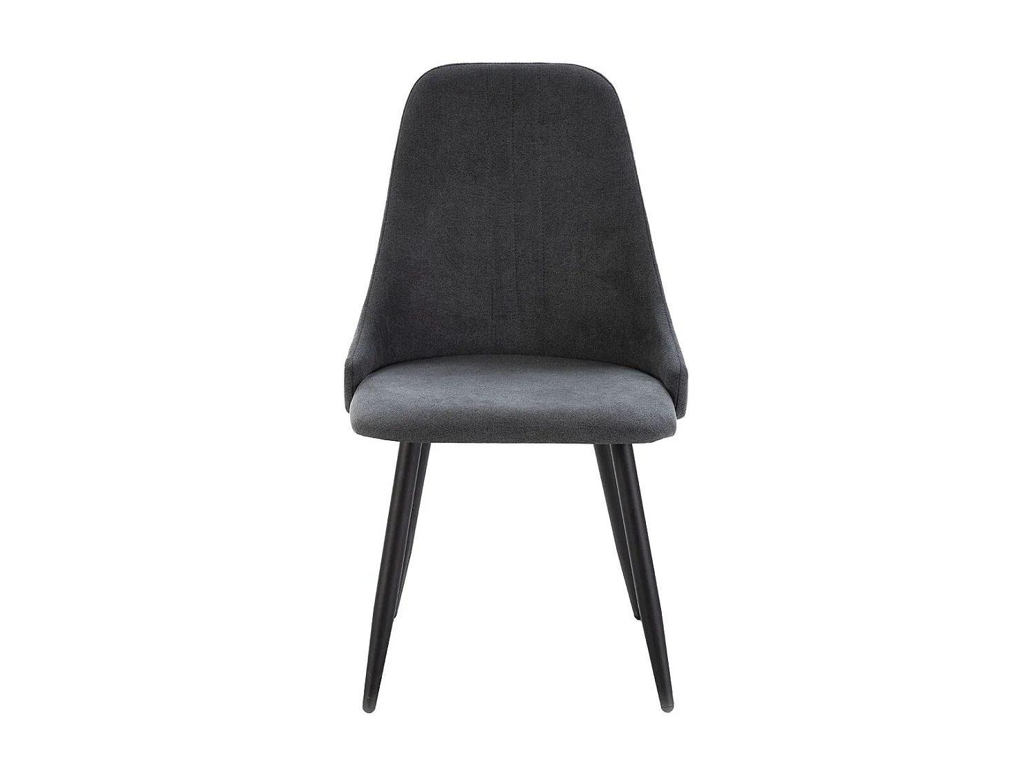 MICAT - Lot de 4 Chaises Tissu Gris Antracite 3 Lignes Surpiquées Pieds Métal Noir