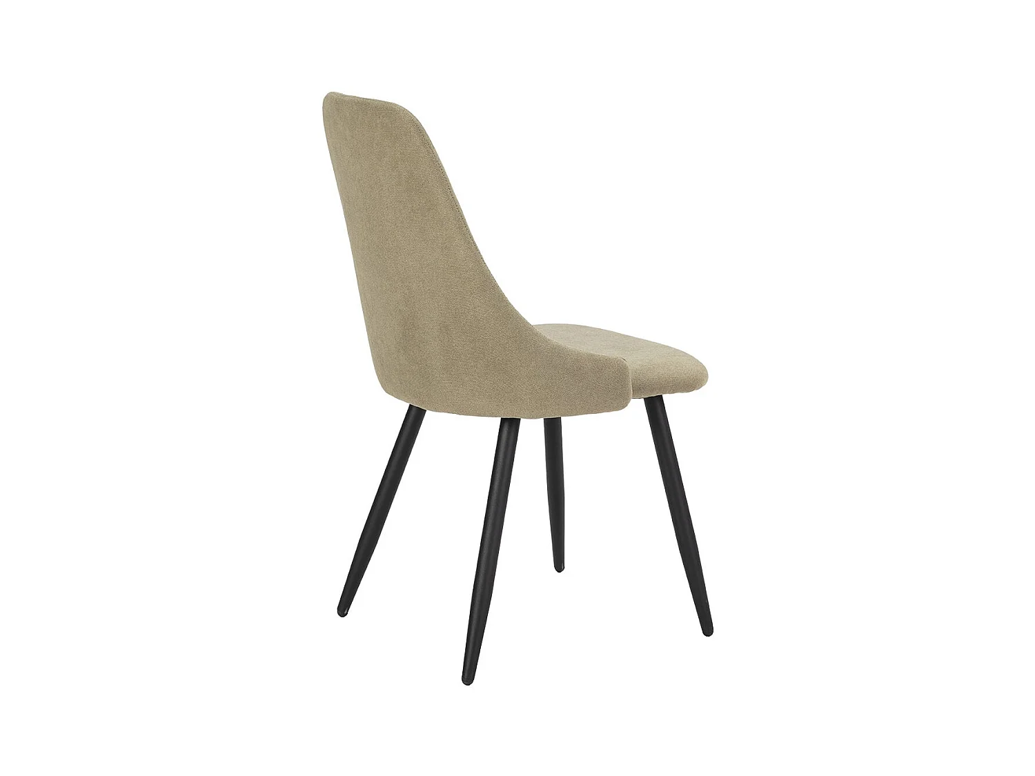 MICAT - Lot de 4 Chaises Tissu Vert 3 Lignes Surpiquées Pieds Métal Noir