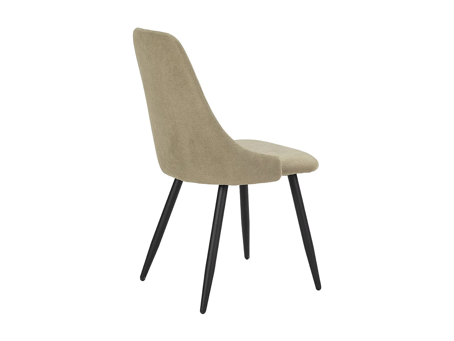 MICAT - Lot de 4 Chaises Tissu Vert 3 Lignes Surpiquées Pieds Métal Noir