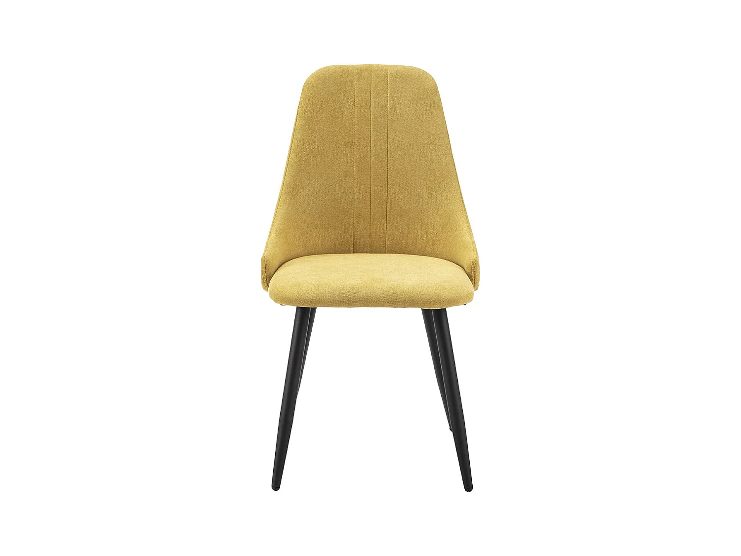 MICAT - Lot de 4 Chaises Tissu Jaune 3 Lignes Surpiquées Pieds Métal Noir