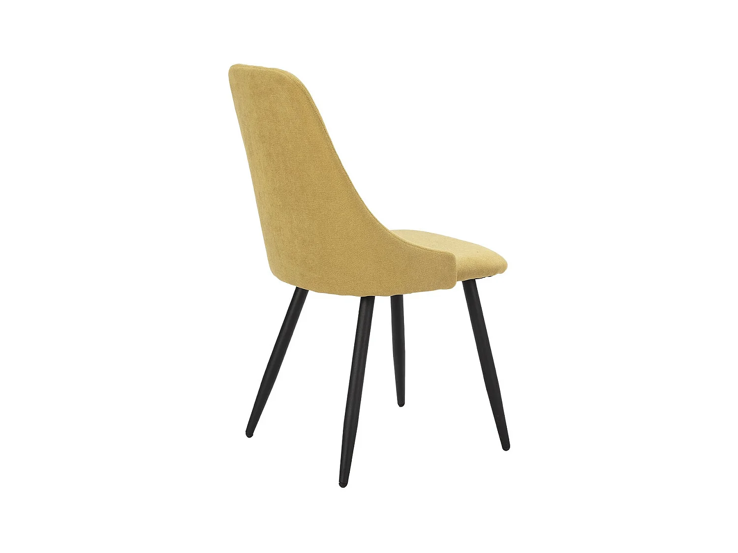 MICAT - Lot de 4 Chaises Tissu Jaune 3 Lignes Surpiquées Pieds Métal Noir