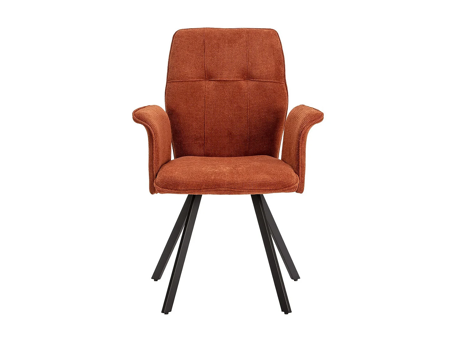 SELMA - Lot de 2 Fauteuils Tissu Marron Effet Tricoté Pieds Métal Noir