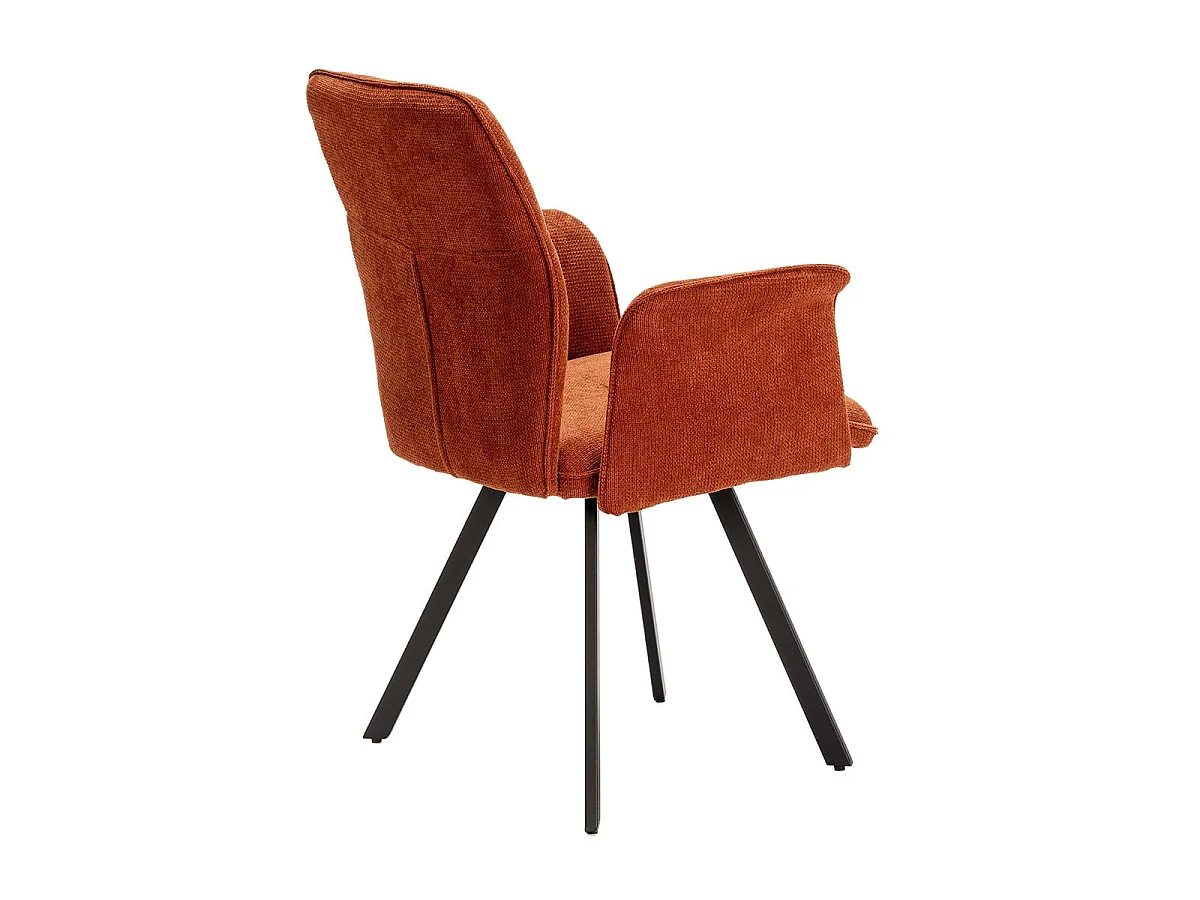 SELMA - Lot de 2 Fauteuils Tissu Marron Effet Tricoté Pieds Métal Noir