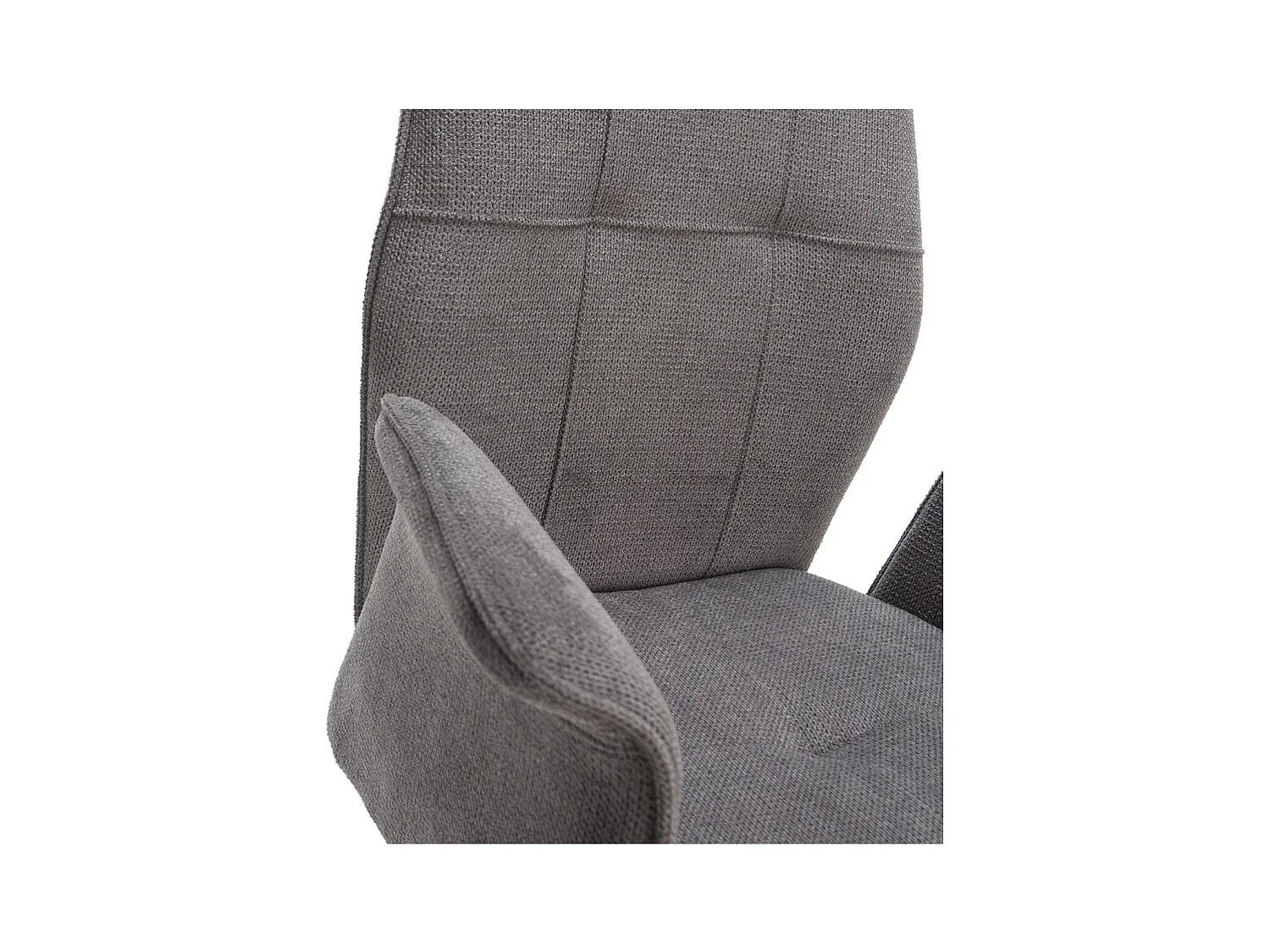 SELMA - Lot de 2 Fauteuils Tissu Gris Anthracite Effet Tricoté Pieds Métal Noir